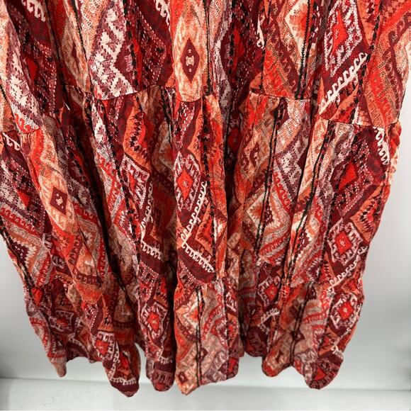 Torrid Maxi Studio Luxe Ponte Sleeveless Pink, Orange & Tan Geometric Dress 4X - Picture 5 of 13